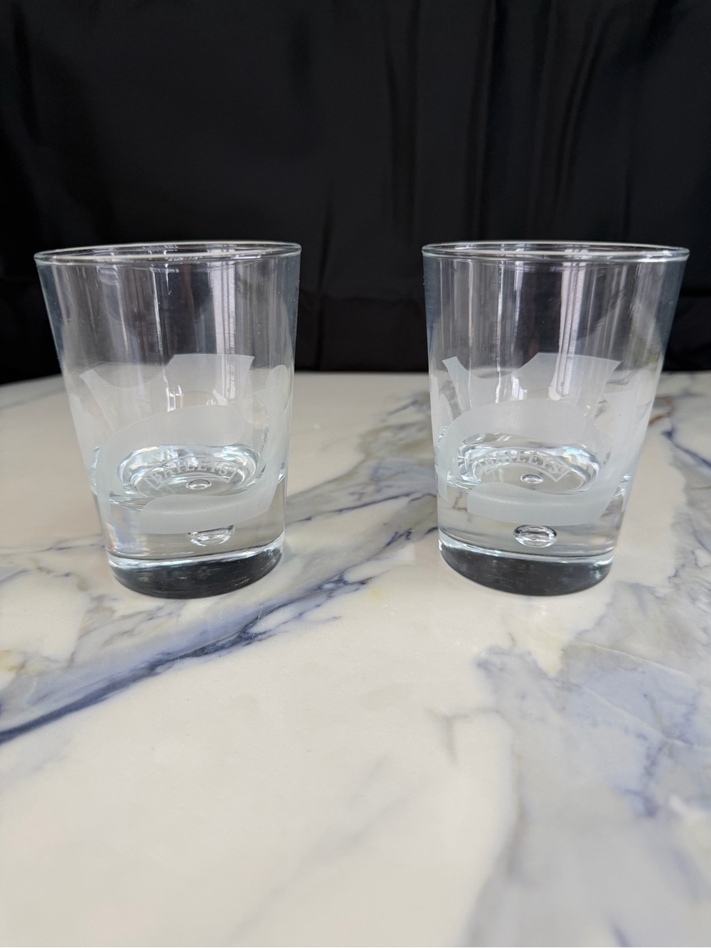 Vintage Baileys Irish Cream Bubble Base Rocks Glasses - Set of 2